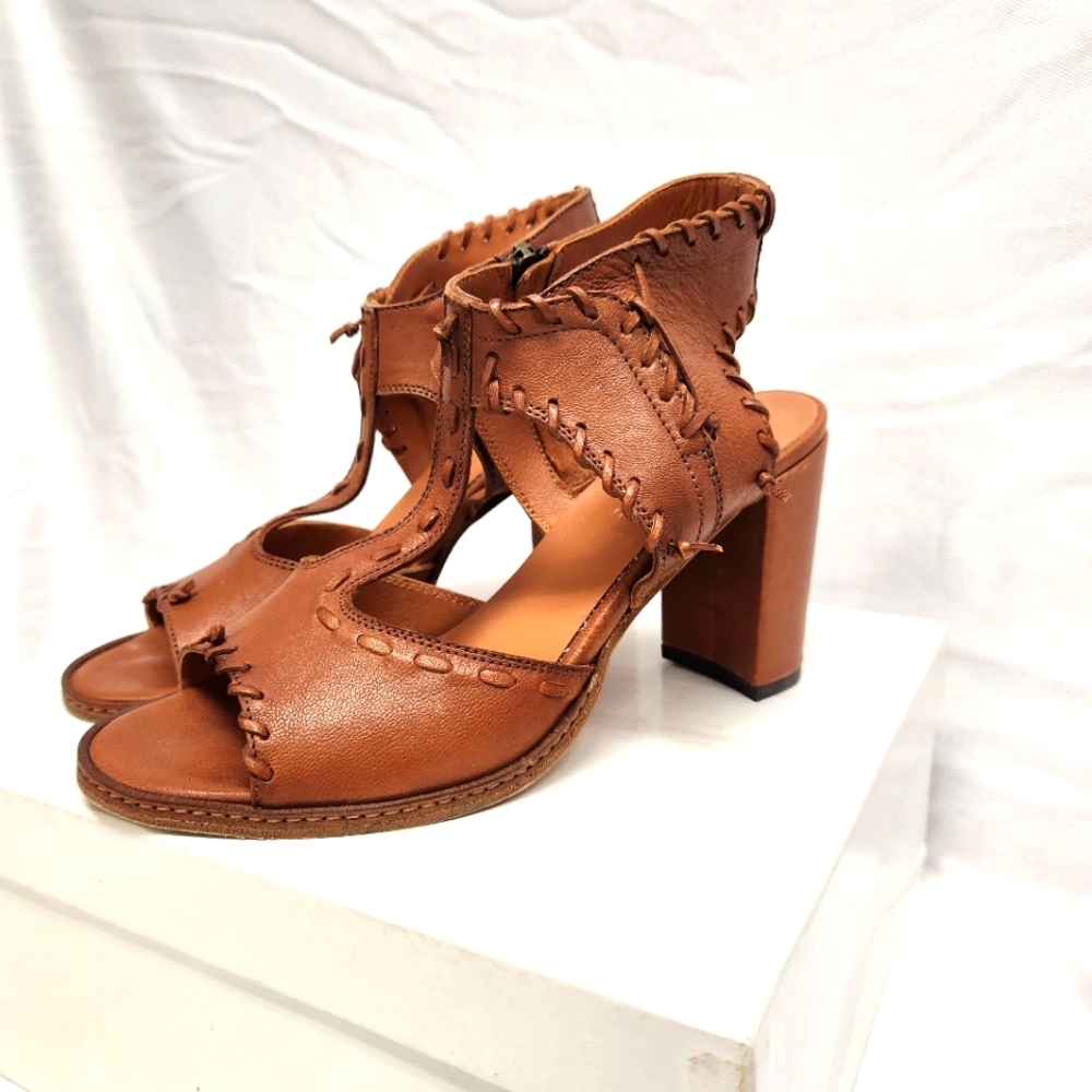 Sundance Whipstich Sandal Shoes Cognac Women's 38 #508662